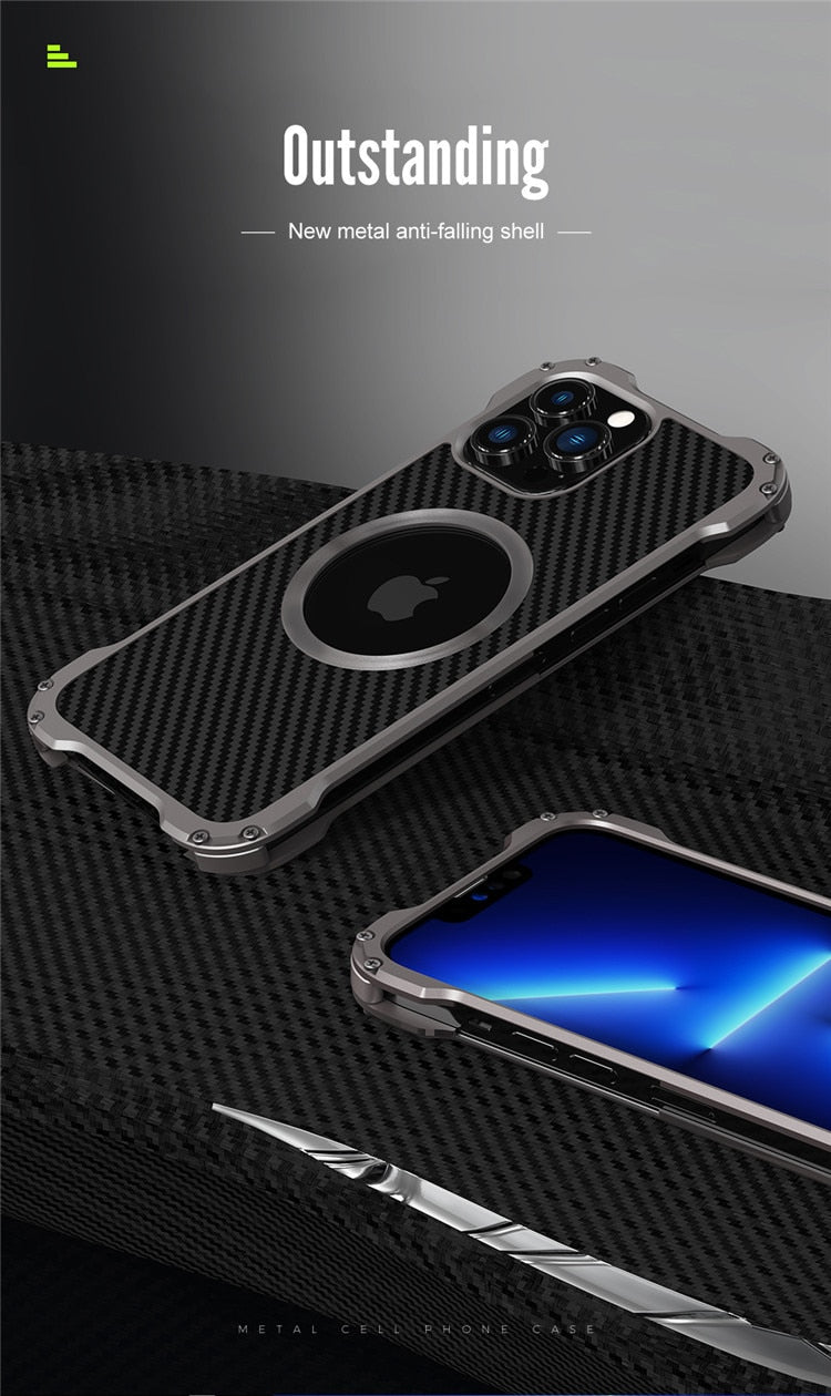 R-JUST Carbon Fiber Metal Case For iPhone - Premium Mobile Phone Cases from R-Just - Just $36.00! Shop now at Dressmycell.com R-JUST Carbon Fiber Metal Case For iPhone - Premium Mobile Phone Cases from R-Just - Just $36.00! Shop now at Dressmycell.com